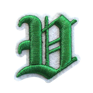 3D Old English Roman Font Alphabets A To Z Size 2 Inches Green Embroidery Patch