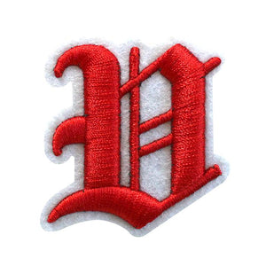 3D Old English Roman Font Alphabets A To Z Size 3 Inches Red Embroidery Patch