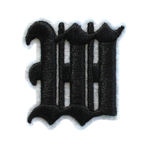 3D Old English Roman Font Alphabets A To Z Size 2 Inches Black Embroidery Patch