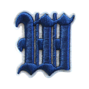 3D Old English Roman Font Alphabets A To Z Size 2 Inches Royal Blue Embroidery Patch