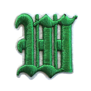 3D Old English Roman Font Alphabets A To Z Size 2 Inches Green Embroidery Patch