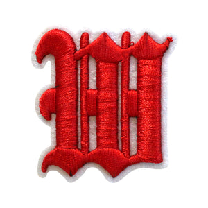 3D Old English Roman Font Alphabets A To Z Size 2 Inches Red Embroidery Patch