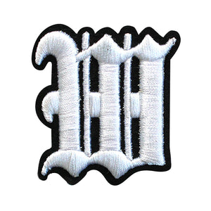 3D Old English Roman Font Alphabets A To Z Size 2 Inches White Embroidery Patch