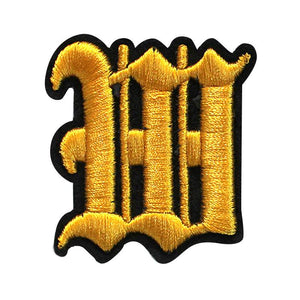 3D Old English Roman Font Alphabets A To Z Size 3 Inches Yellow Embroidery Patch