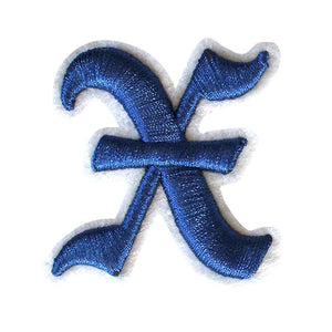 3D Old English Roman Font Alphabets A To Z Size 3 Inches Royal Blue Embroidery Patch