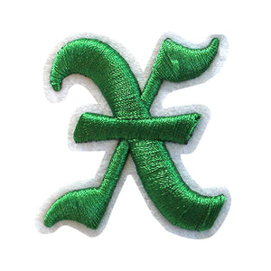 3D Old English Roman Font Alphabets A To Z Size 2 Inches Green Embroidery Patch