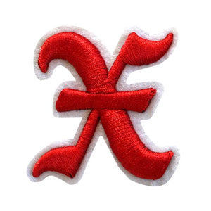 3D Old English Roman Font Alphabets A To Z Size 3 Inches Red Embroidery Patch