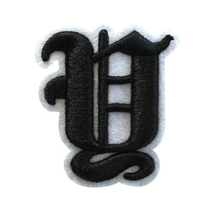 3D Old English Roman Font Alphabets A To Z Size 3 Inches Black Embroidery Patch