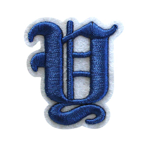 3D Old English Roman Font Alphabets A To Z Size 2 Inches Royal Blue Embroidery Patch