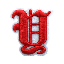 Load image into Gallery viewer, 3D Old English Roman Font Alphabets A To Z Size 3 Inches Red Embroidery Patch
