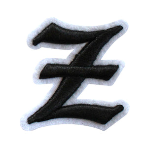 3D Old English Roman Font Alphabets A To Z Size 2 Inches Black Embroidery Patch