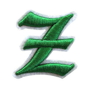 3D Old English Roman Font Alphabets A To Z Size 3 Inches Green Embroidery Patch