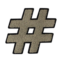 Load image into Gallery viewer, Letter Varsity Symbol Hashtag Sharp # Sign Chenille Large Patches
