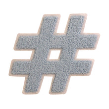 Load image into Gallery viewer, Letter Varsity Symbol Hashtag Sharp # Sign Chenille Large Patches
