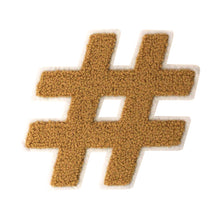 Load image into Gallery viewer, Letter Varsity Symbol Hashtag Sharp # Sign Chenille Large Patches
