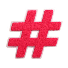 Load image into Gallery viewer, Letter Varsity Symbol Hashtag Sharp # Sign Chenille Large Patches
