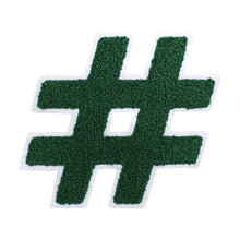 Load image into Gallery viewer, Letter Varsity Symbol Hashtag Sharp # Sign Chenille Large Patches
