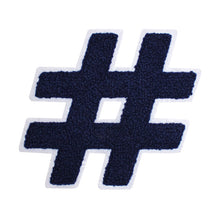 Load image into Gallery viewer, Letter Varsity Symbol Hashtag Sharp # Sign Chenille Large Patches
