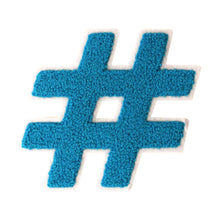 Load image into Gallery viewer, Letter Varsity Symbol Hashtag Sharp # Sign Chenille Large Patches
