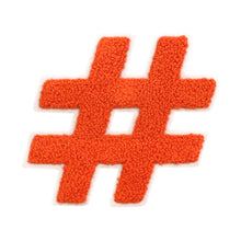 Load image into Gallery viewer, Letter Varsity Symbol Hashtag Sharp # Sign Chenille Large Patches
