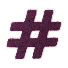 Load image into Gallery viewer, Letter Varsity Symbol Hashtag Sharp # Sign Chenille Large Patches
