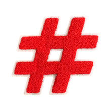 Load image into Gallery viewer, Letter Varsity Symbol Hashtag Sharp # Sign Chenille Large Patches
