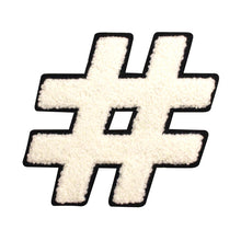 Load image into Gallery viewer, Letter Varsity Symbol Hashtag Sharp # Sign Chenille Large Patches
