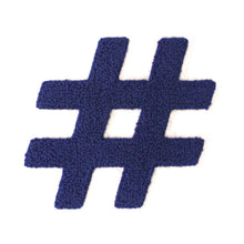 Load image into Gallery viewer, Letter Varsity Symbol Hashtag Sharp # Sign Chenille Large Patches
