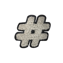 Load image into Gallery viewer, Letter Varsity Symbol Hashtag Sharp # Sign Chenille Small Patches
