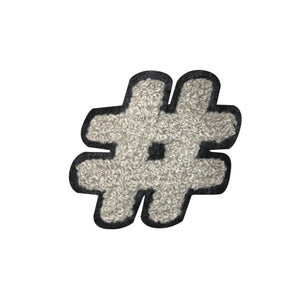 Letter Varsity Symbol Hashtag Sharp # Sign Chenille Small Patches