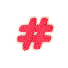 Load image into Gallery viewer, Letter Varsity Symbol Hashtag Sharp # Sign Chenille Small Patches
