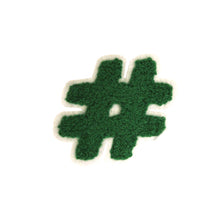 Load image into Gallery viewer, Letter Varsity Symbol Hashtag Sharp # Sign Chenille Small Patches
