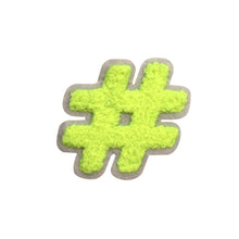 Load image into Gallery viewer, Letter Varsity Symbol Hashtag Sharp # Sign Chenille Small Patches
