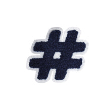 Load image into Gallery viewer, Letter Varsity Symbol Hashtag Sharp # Sign Chenille Small Patches
