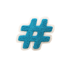 Load image into Gallery viewer, Letter Varsity Symbol Hashtag Sharp # Sign Chenille Small Patches
