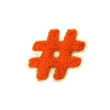 Load image into Gallery viewer, Letter Varsity Symbol Hashtag Sharp # Sign Chenille Small Patches
