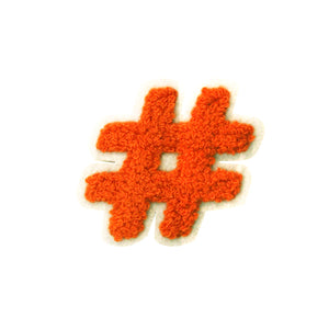 Letter Varsity Symbol Hashtag Sharp # Sign Chenille Small Patches