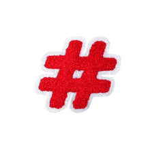 Load image into Gallery viewer, Letter Varsity Symbol Hashtag Sharp # Sign Chenille Small Patches
