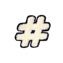 Load image into Gallery viewer, Letter Varsity Symbol Hashtag Sharp # Sign Chenille Small Patches
