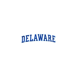 Varsity State Name Delaware in Multicolor Embroidery Patch