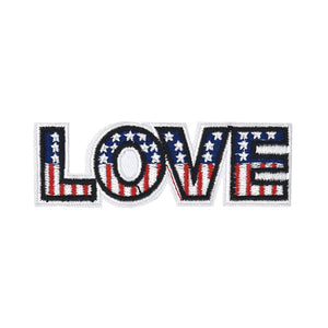 Wording 'LOVE' Star Spangled Banner Embroidery Patch