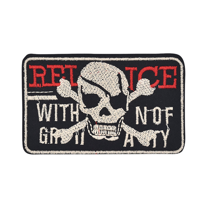 Skull Rectangular Embroidery Patch