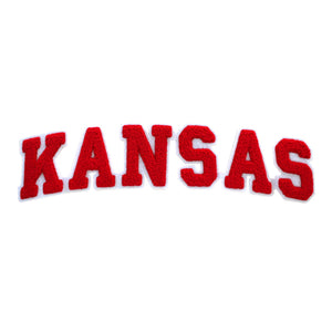 Varsity State Name Kansas in Multicolor Chenille Patch