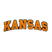 Load image into Gallery viewer, Varsity State Name Kansas in Multicolor Chenille Patch
