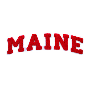 Varsity State Name Maine in Multicolor Chenille Patch