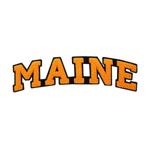 Varsity State Name Maine in Multicolor Chenille Patch