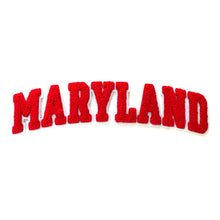 Load image into Gallery viewer, Varsity State Name Maryland in Multicolor Chenille Patch
