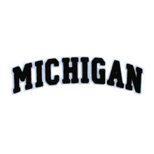 Load image into Gallery viewer, Varsity State Name Michigan in Multicolor Chenille Patch
