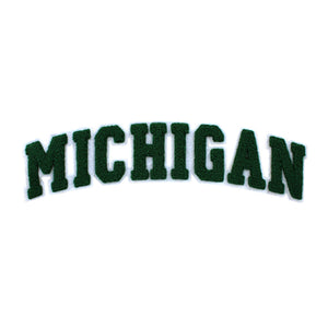 Varsity State Name Michigan in Multicolor Chenille Patch