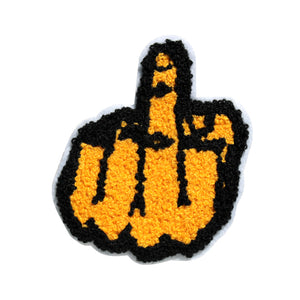 Middle Finger in Multicolor Chenille Patch